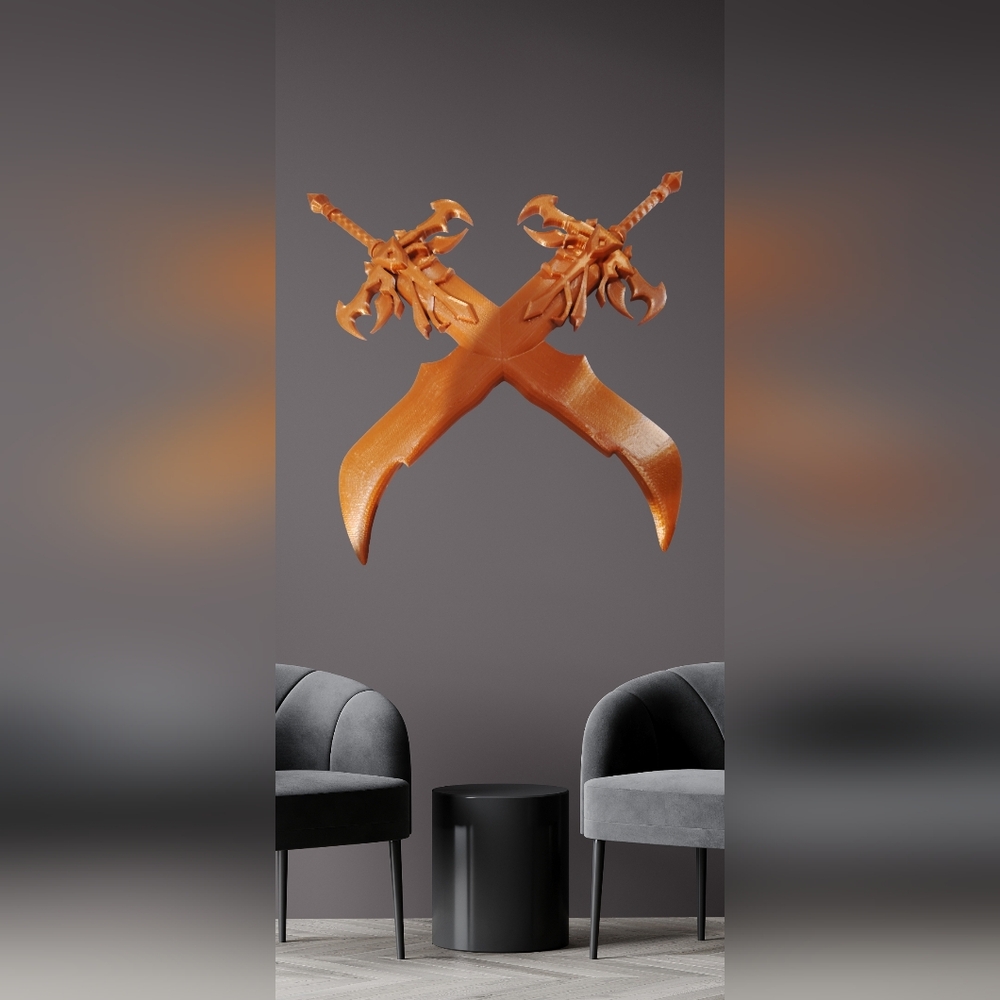 3D Printed Decorative Copper Sword Wall Art